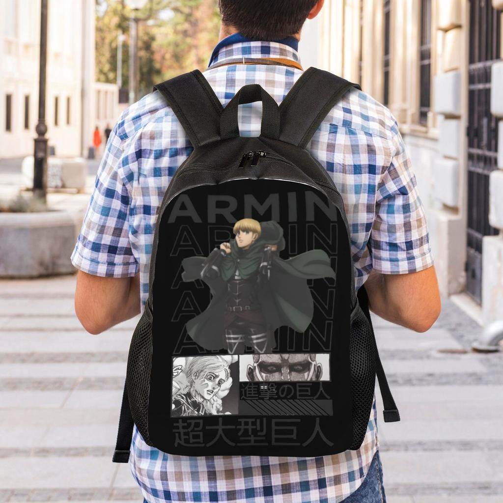 Customized Attack On Titans Backpack Women Men Fashion Bookbag for College School Armin Arlert Bags