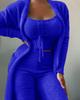 2026 Women's Plush Three-Piece Lace-Up Pajama Set - Casual Home Wear