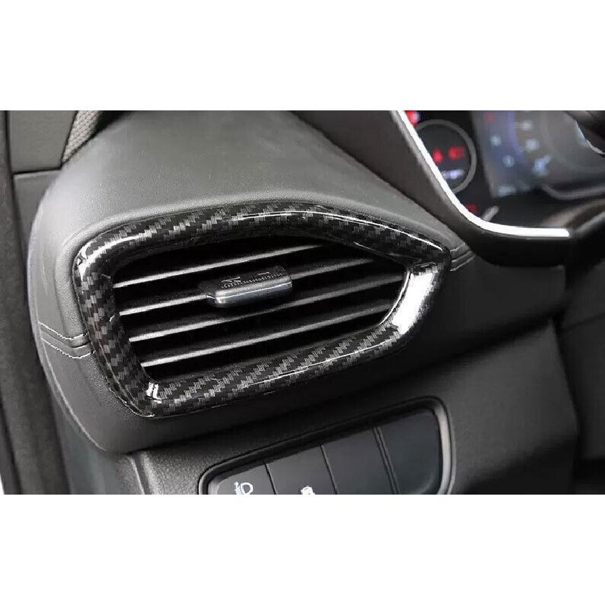 For Hyundai Santa Fe 2019-2023 Carbon Fiber Console AC L&R Air Outlet Vent Trim