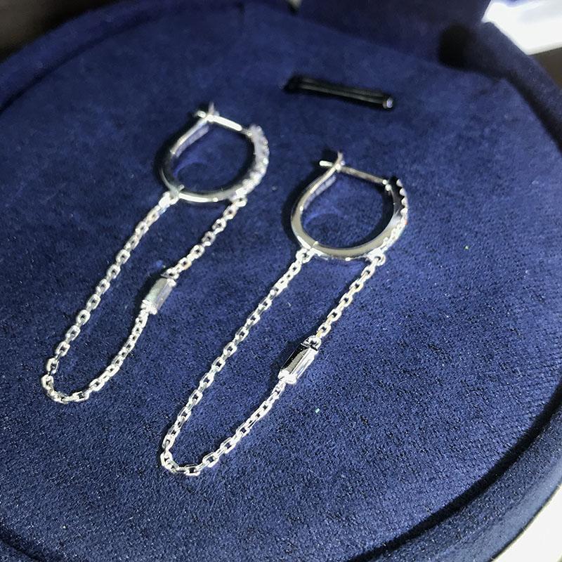 New Newest Fresh Style Chain Hanging Earrings for Women with Dazzling CZ Simple Stylish Girls Earrings 2021 Trendy Jewelry