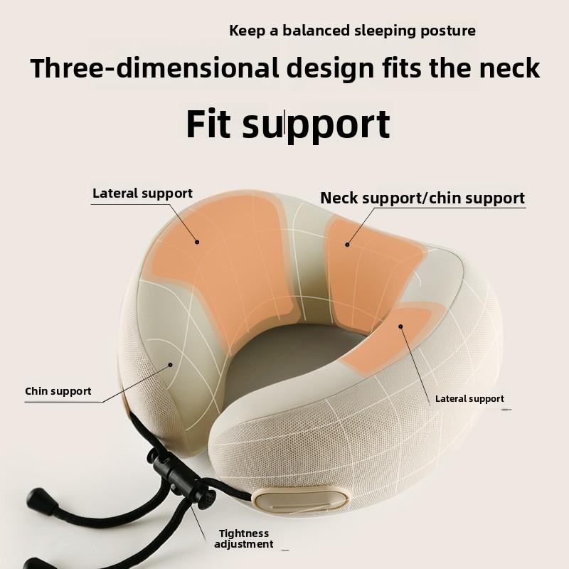 Memory Foam U Shaped Neck Pillow Compact Foldable Travel Pillow for Airplane Nap Neck Support
