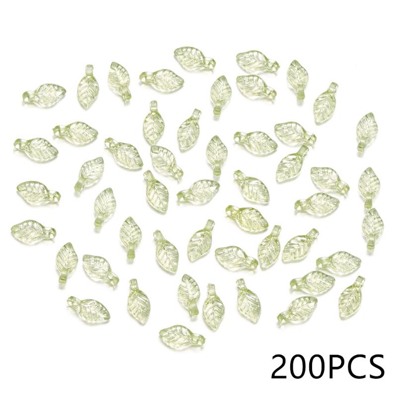 10-100Pcs Green Acrylic Leaf Charms Leaves Beads Pendants For Diy Necklace Bracelet Earrings Jewelry Making Handmade Crafts