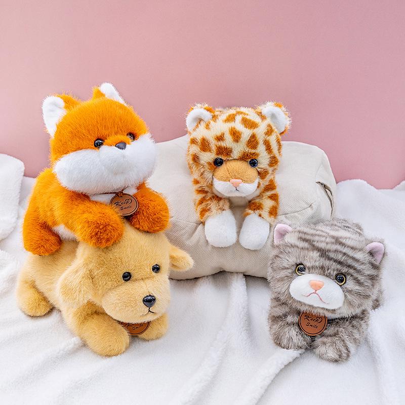 Adorable Fox Kitten Plush Toy Desk Ornament – Cute Pet Companion Gift
