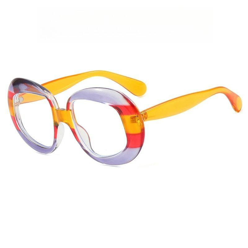 1pc Women's Round Red Green Flat Mirror Cute and Beautiful Winter Accessories Christmas Gift School Street Party Glasses