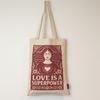 Nomad Sari Iconic Toni Tote Bag - Love Is a Super Power - Natural 10oz