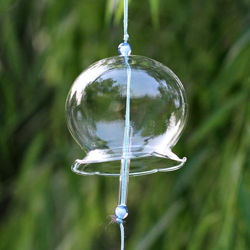 Japanese Glass Wind Chime Home Garden Hanging Pendant Transparent Glass Wind Chime Ornament Wind Chime Hanging Decoration