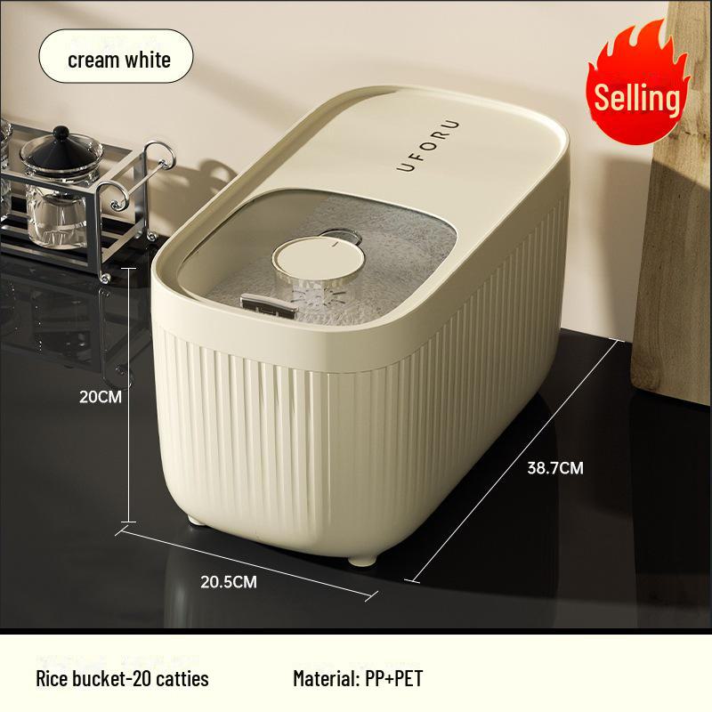 

Контейнер для хранения риса Uforu Kitchen — пищевой, защищенный от насекомых и влаги, герметичный, со шкалой для зерна и муки.