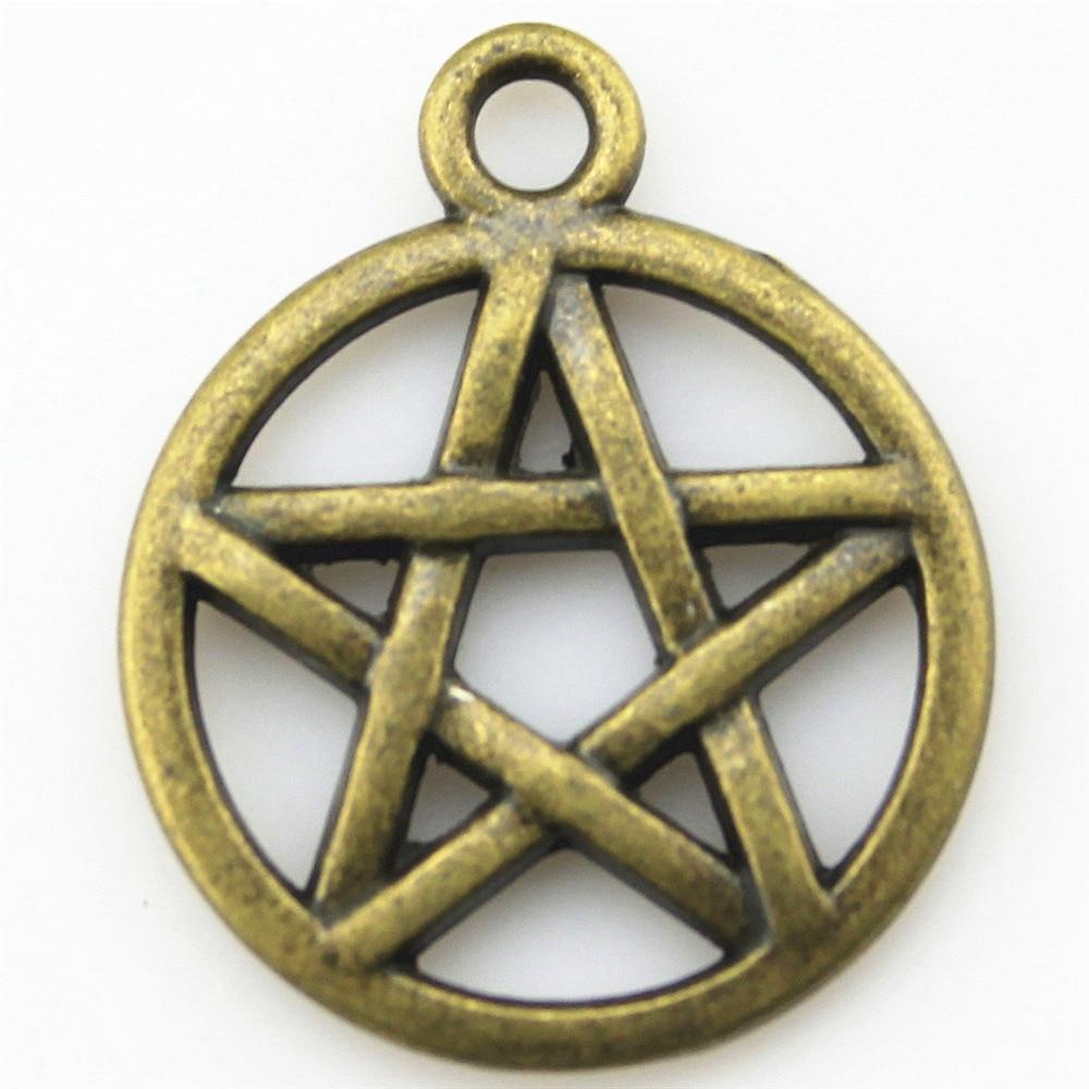 

10шт Звезды Шармы Обереги Античная бронза Цвет Цинковый сплав 16 мм