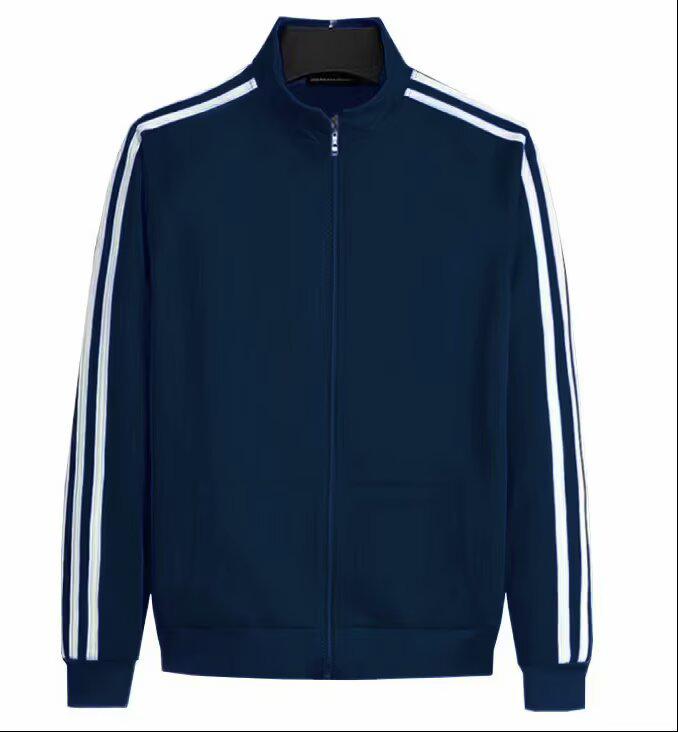 Trendiges Unisex Sportoutfit für Frühling & Herbst: Dreistreifiger Cardigan & Lange Hose Set für Paare