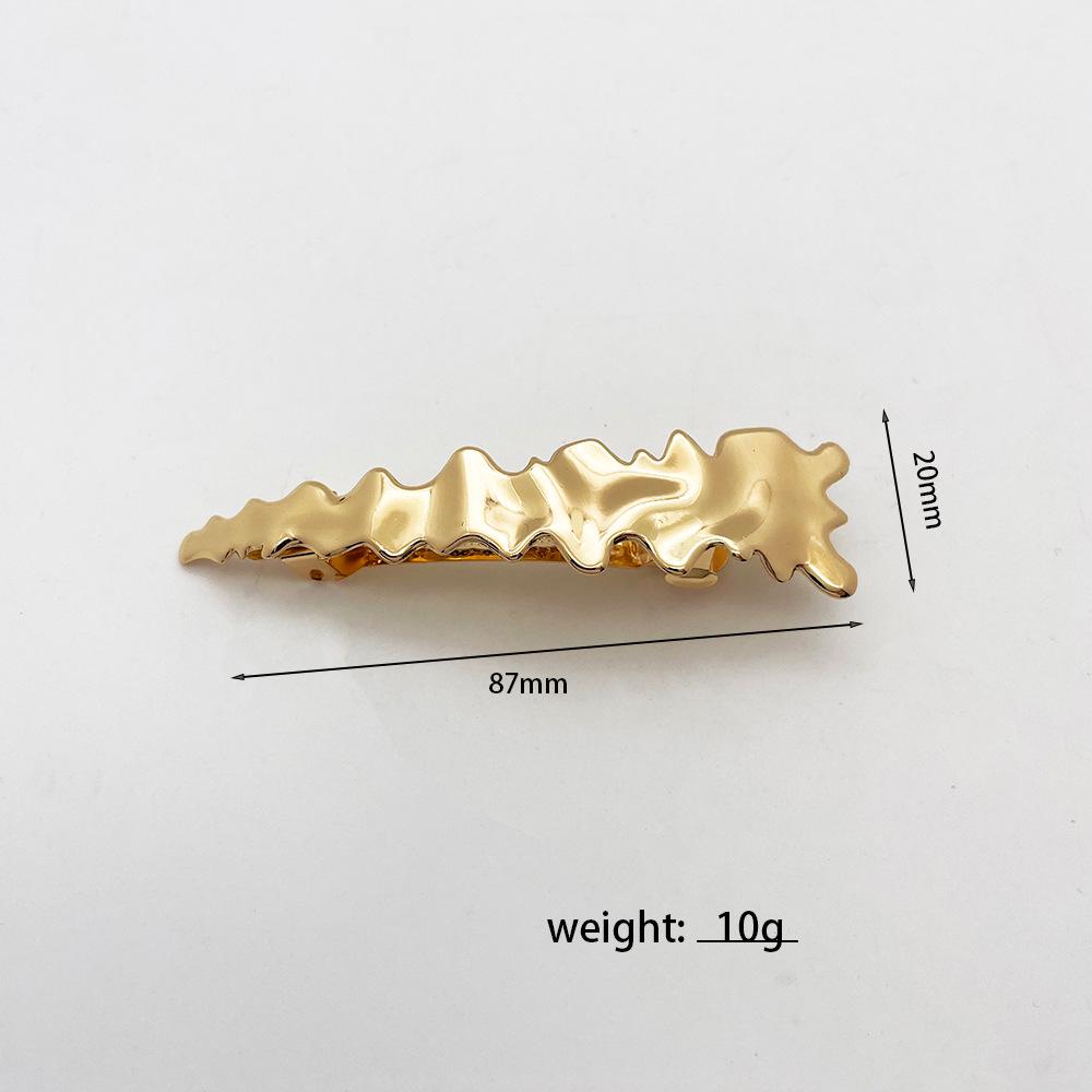 High-Quality Pleated Alloy Geometric Hair Clip - Irregular Shape Hair Accessory