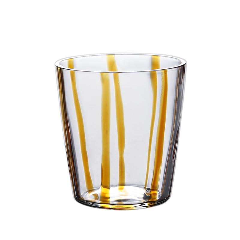 Colorful Striped Heat-resistant Glass Cup High Borosilicate High Temperature Drinking Water Cup Minimalist Cold Drink Juice Cup