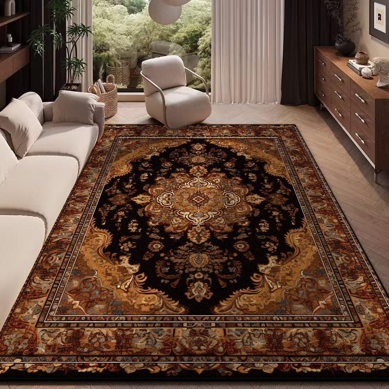 Retro Stijl Vloerkleed – Groot Perzisch-Geïnspireerd Woonkamertapijt, Zachte Wasbare Vloermat voor Slaapkamer, Lounge, Woondecoratie 80x120cm(31x46in) brown