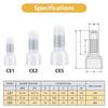 120 Pcs Closed End Crimp Connectors, 22-16/16-14/12-10 Gauge Crimp Cap Kit, Nylon Insulated Closed End Crimp Terminals Connector