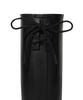 Covernat Woman Clover Heart Bag Lace-Up Rain Boots Long Black