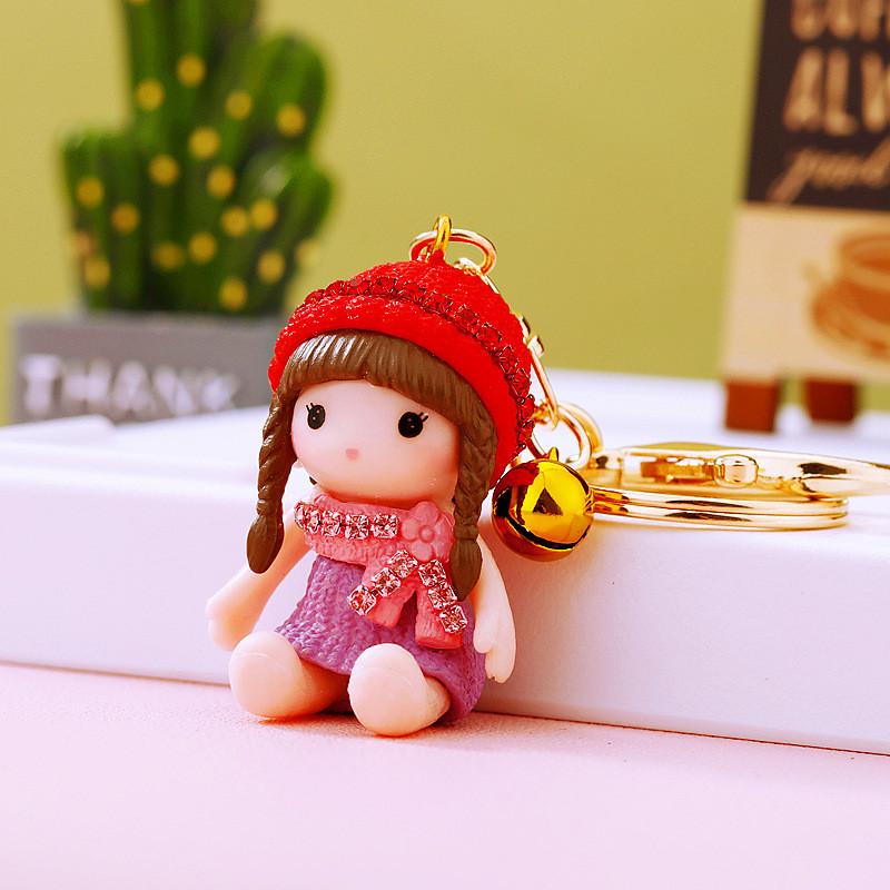 Adorable Resin Keychain For Kids Featuring Sparkling Doll Keyring For Girls Perfect Gift
