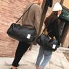 High Capacity Black Gym Fitness Bags Men Women PU Leather Sports Shoulder Bag Travel Luggage Handbag