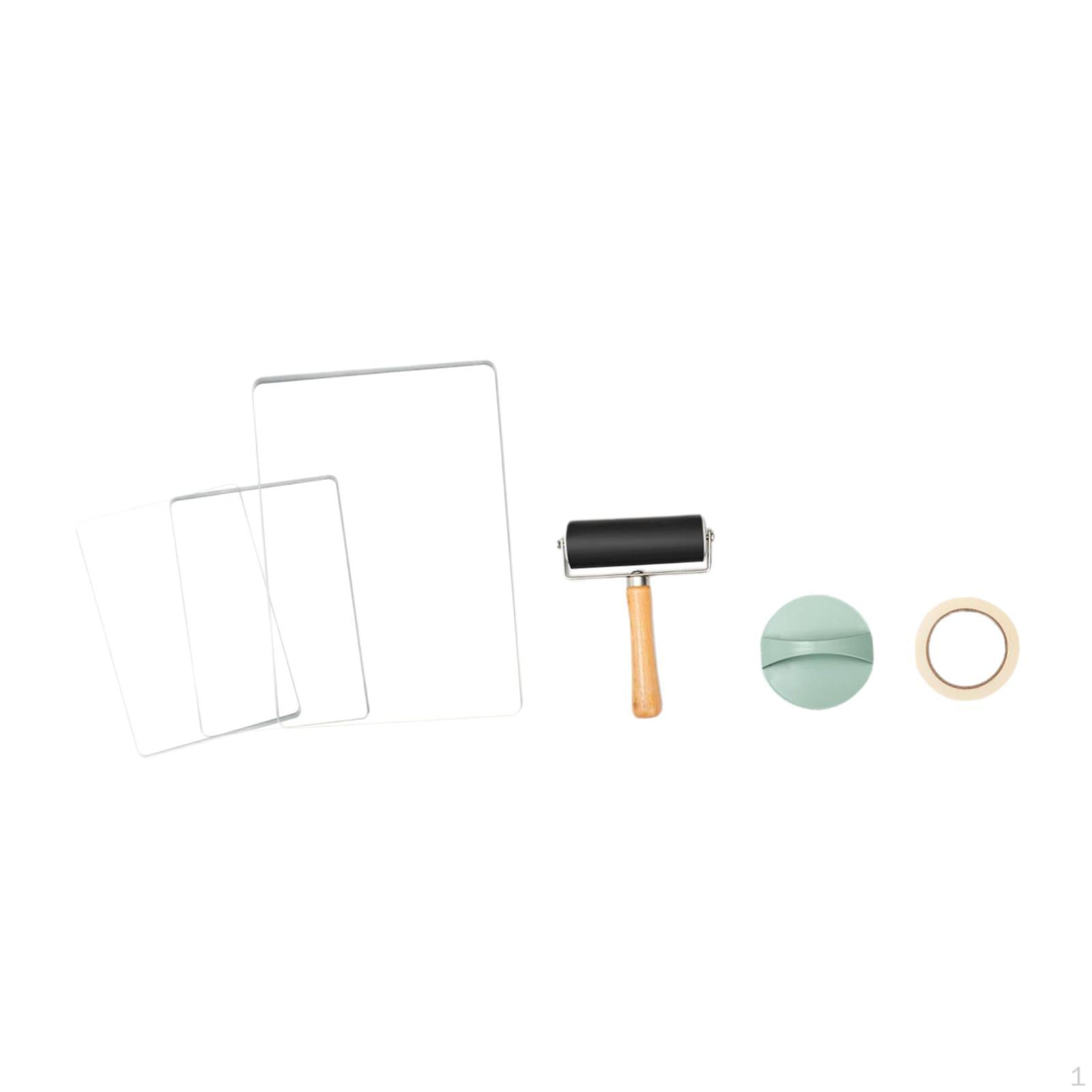 

Gel Printing Plate Kit Reusable Professional with Roller Supplies for Arts Crafts Easy to Use