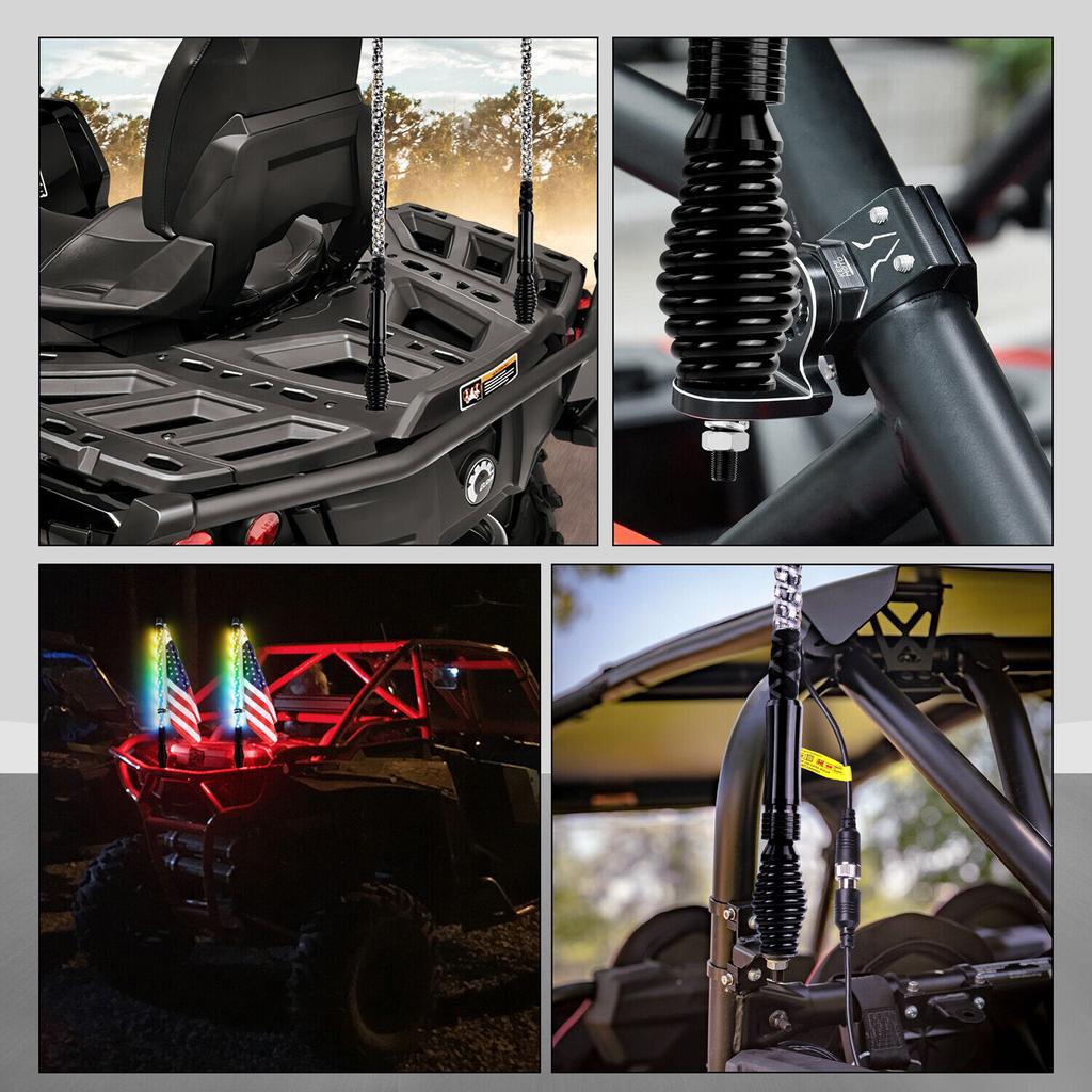 UTV Whip Lights Spring LED Mounting Base Quick Release Flag Mount Bracket For Polaris RZR XP Can-Am Maverick X3 ATV Boat Offroad