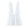 Spring 2025 Women's Backless V-Neck Poplin Top with Bow Detail