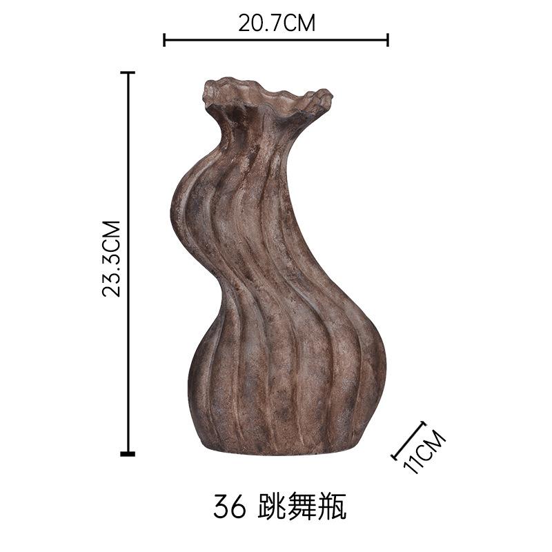 Retro New Chinese Ceramic Vase Decorations Ornaments Porcelain Vase with Flower Arrangement and Hydroponics in Porch TV Cabinet