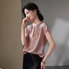 SOFSIL Women's Jacquard Silk Blend Short-Sleeve Blouse
