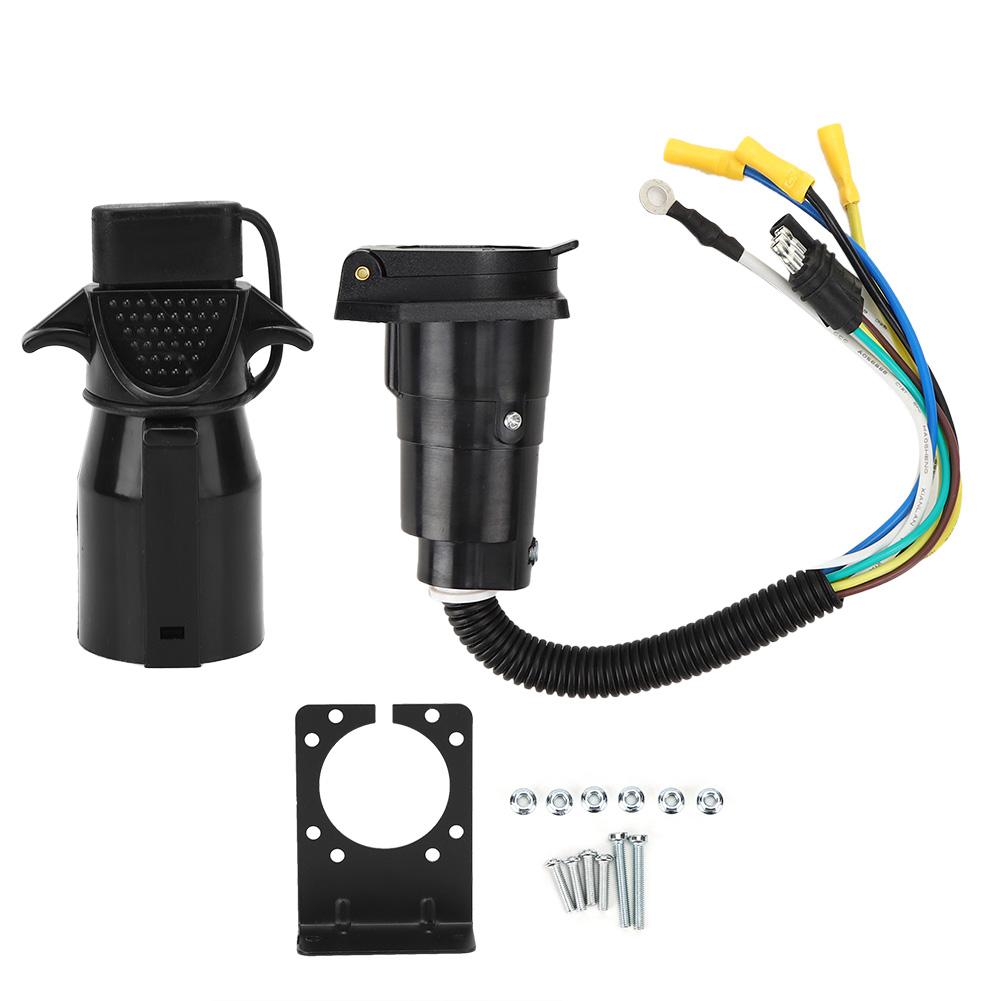 

12 В Разъем для прицепа/автодома 7-контактный на 4-контактный штекер для фаркопа с пылезащитной крышкой и кронштейном