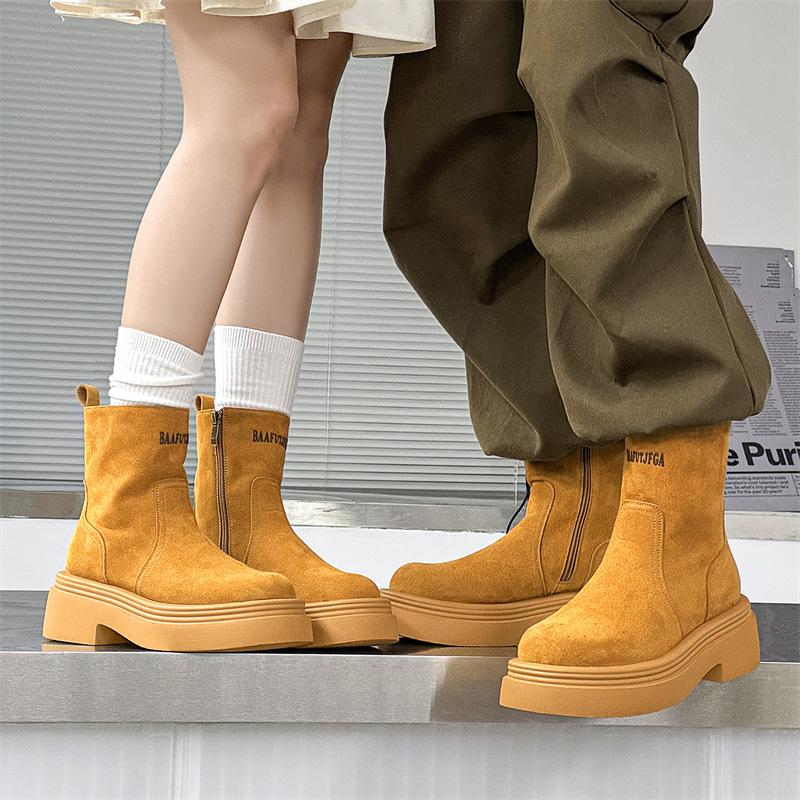 New Martin boots men's autumn and winter thick-soled cigarette boots one-pedal Chelsea boots men's boots 5043-K