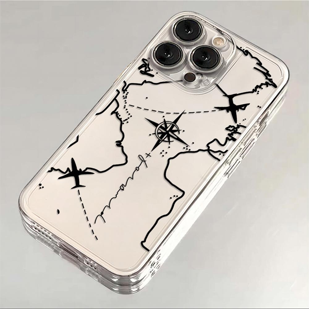 Aircraft route map Phone Case For Samsung S26 S25 S24 S23 S22 S21 S20 FE Note20 Note10 Plus Ultra Lite Edge Clear Soft TPU Cover