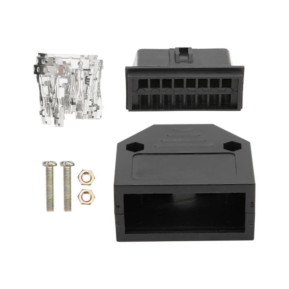 16Pin OBD2 Connector Alloy Pin Terminals Diagnostic Scan Tool OBD2 Extension Cable Making чёрный