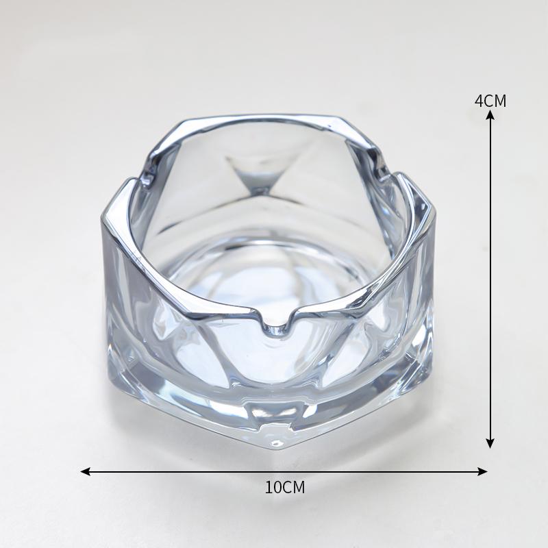 Transparent Glass Ashtray Home Ash Tray Office Table Smoking Accessories Hexagonal Diamond Shaped Ashtrays Gift for Boyfriend