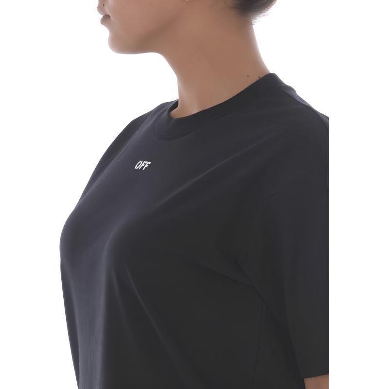 T-shirty OFF WHITE Męskie Czarny Okrągły Dekolt Umiarkowany OWAA029R187700081040