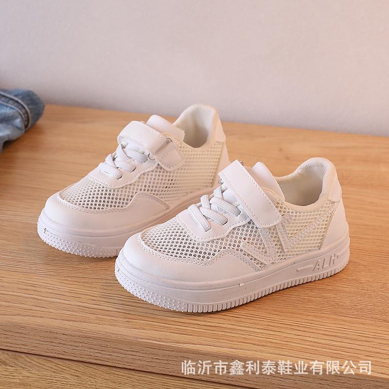 Children's Little White Shoes Single Net Summer New Children's Shoes Pure White School Activity Shoes Boys and Girls Net Shoes