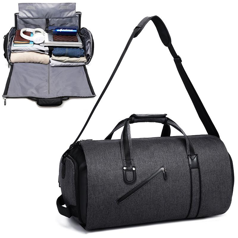 Foldable Business Travel Bag: Large Capacity, Wet/Dry Separation, Luggage Handle Attachment