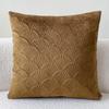 Quality Velvet Scallop Design Embossed Cushion Cover 45x45cm Minimalist Solid Color Sofa Decorative Pillowcase Comfortable Feel