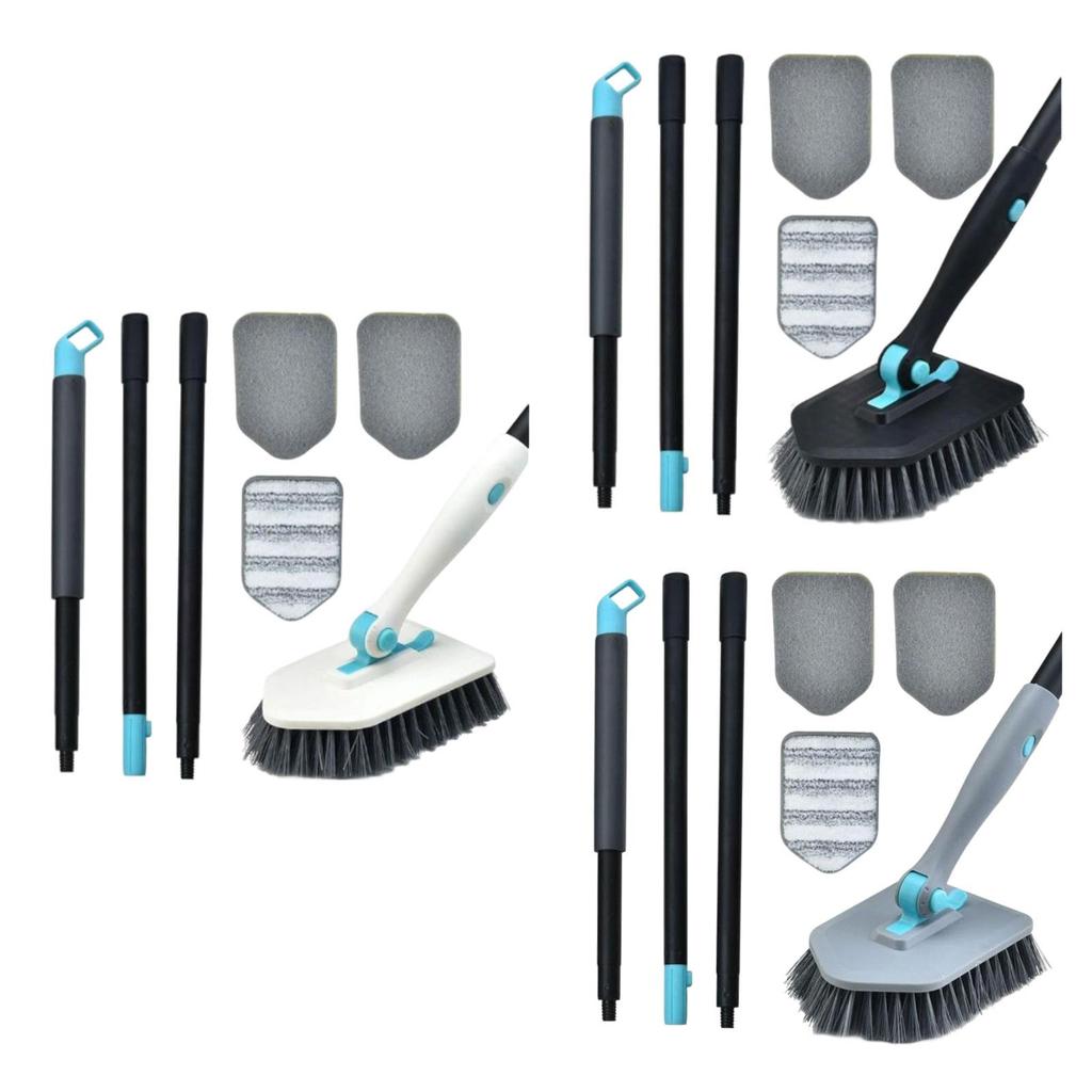 Tub Tile Scrubber Brush Cleaner Brush with Long Handle Scrub Brush Shower Cleaning Brush for Floor Door Bathroom Bath Kitchen
