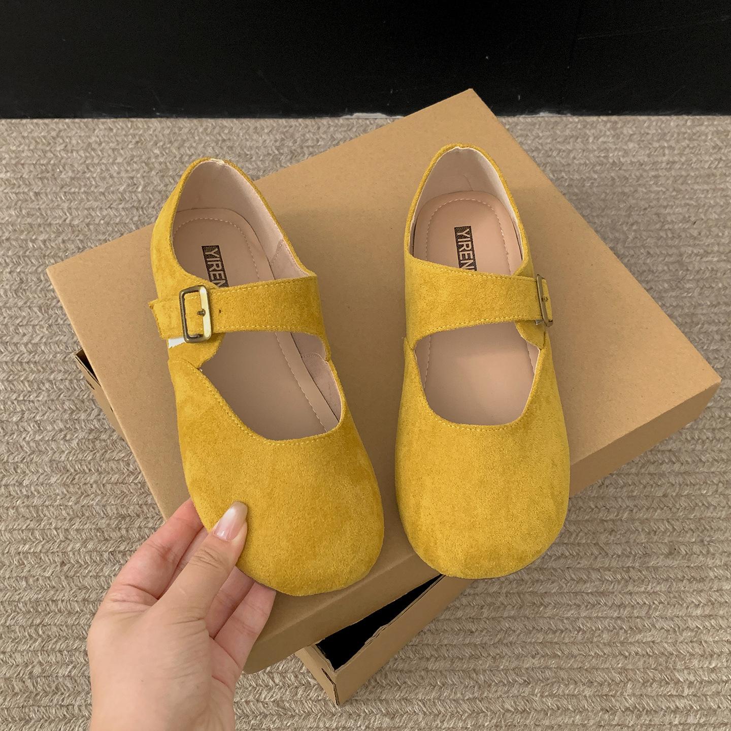 

Yellow with skirt French flat-bottomed shallow-mouth single shoes women s 2025 new autumn retro versatile soft-soled Mary Jane shoes 41 жёлтый