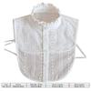 Elegant White Detachable Fake Collar Black Jacquard Lace Lapel Half Shirt Korean Style Stand Collar Adjustable Neckline Women