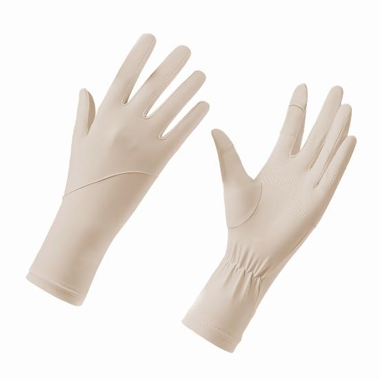 Sun Protection Gloves, Ultra Thin Full Finger Driving Gloves, Anti-Slip Palm, Ice Silk UV Protection Gloves for Women Cycling Hiking