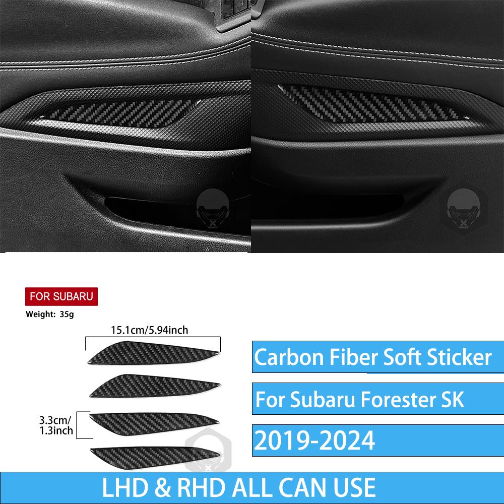 Real Carbon Fiber Car Accessories Gear Air Vent Set Trim Cover Soft Sticker For Subaru Forester SK      2024