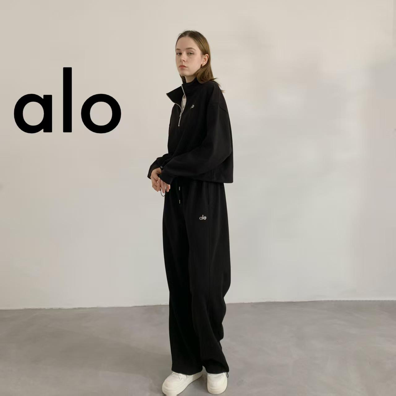 

ALOGNAT Casual High-Waist Drawstring Pants - Slimming Fit with Cuffed Ankles Small чорний