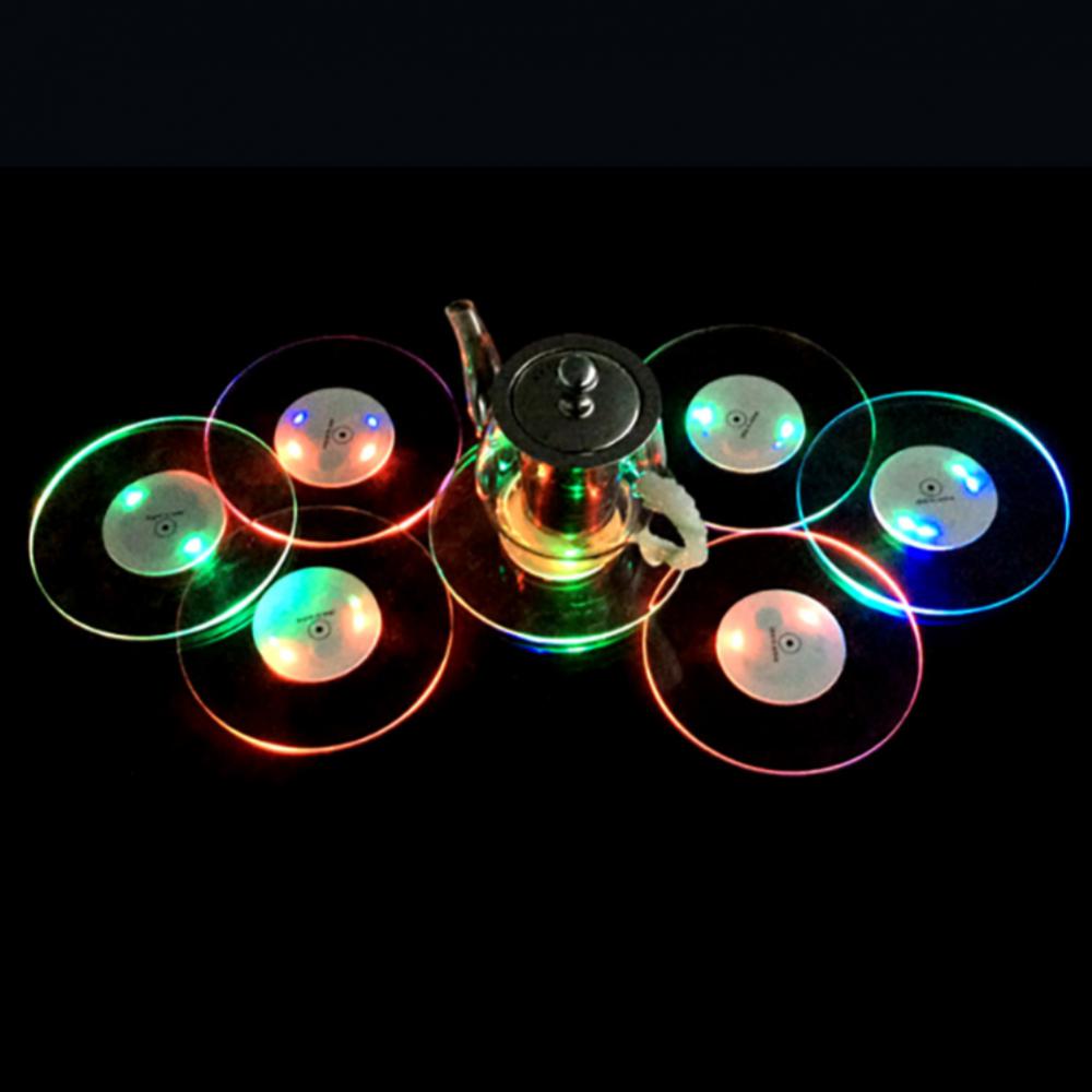 1/10/20/30PCS LED Coaster Light Up Coasters Stickers Liquor Bottle Drink Luminous Cup Mat Club Bar Party Car Wedding Vase Decor