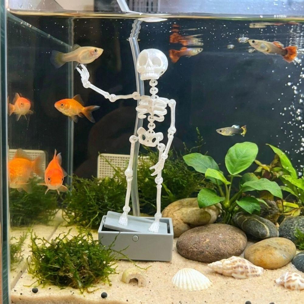 Air Driven Dancing Skeleton Aquarium Bubbler Plastic Movable Oxygen Skeleton Aquarium Tank