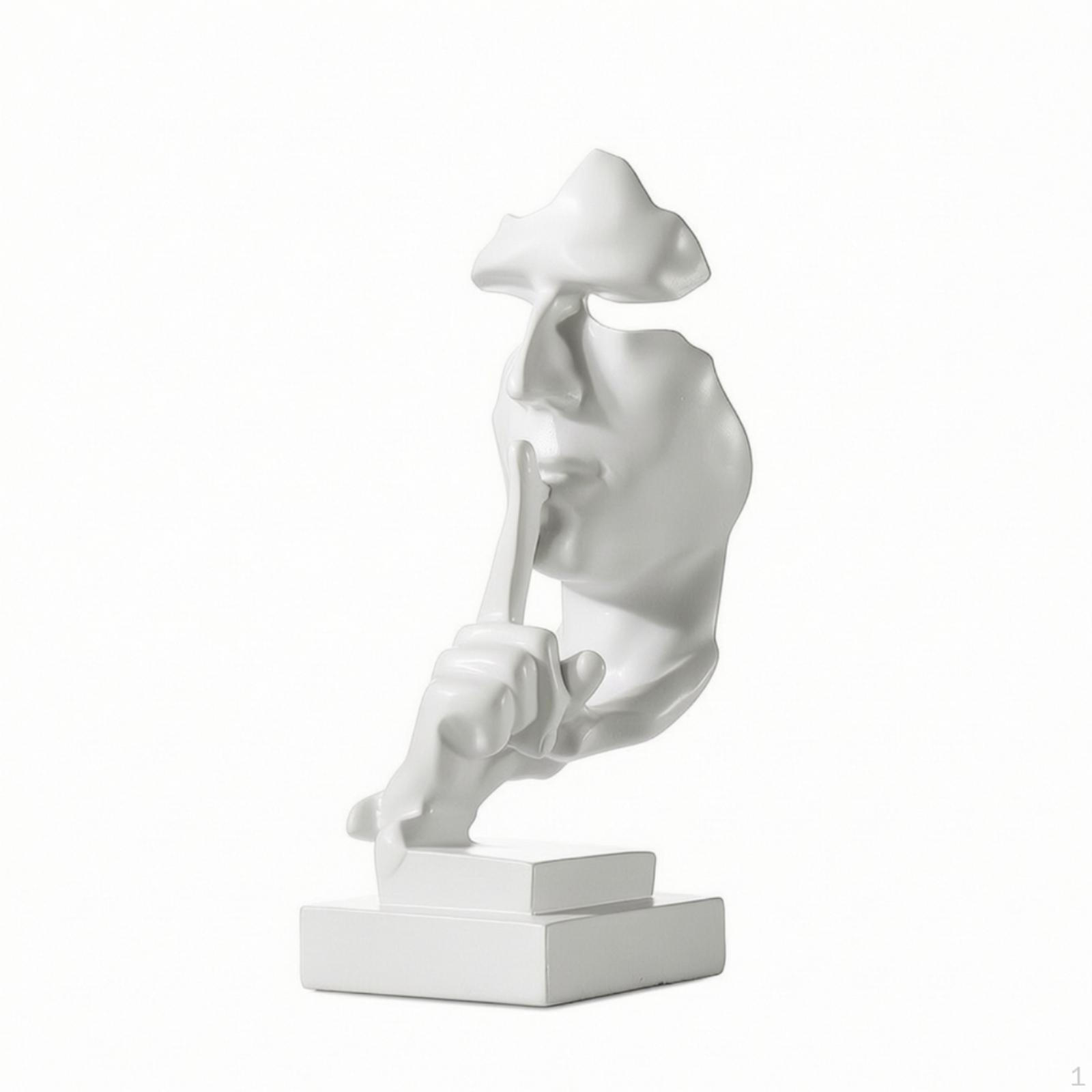 Abstract Face Sculpture Modern Glossy Art Statue for Homeowners, Living