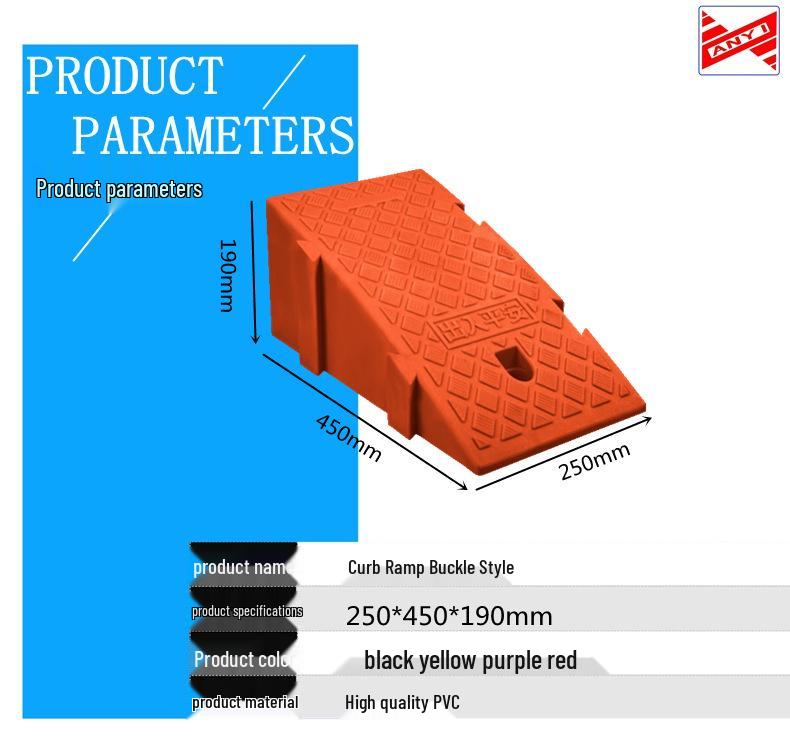 Portable Plastic Triangular Curb Ramp for Cars and Homes