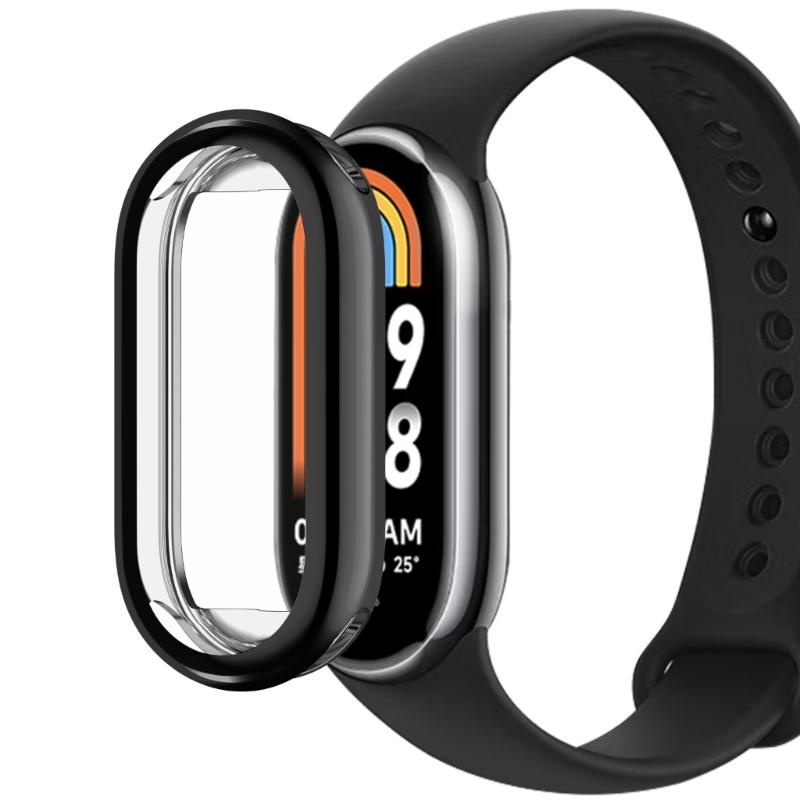 Soft TPU Screen Protector Housing Compatible for Mi-Band 8 Scratched Resistant Protective Cover Bumper-Shell Shockproof