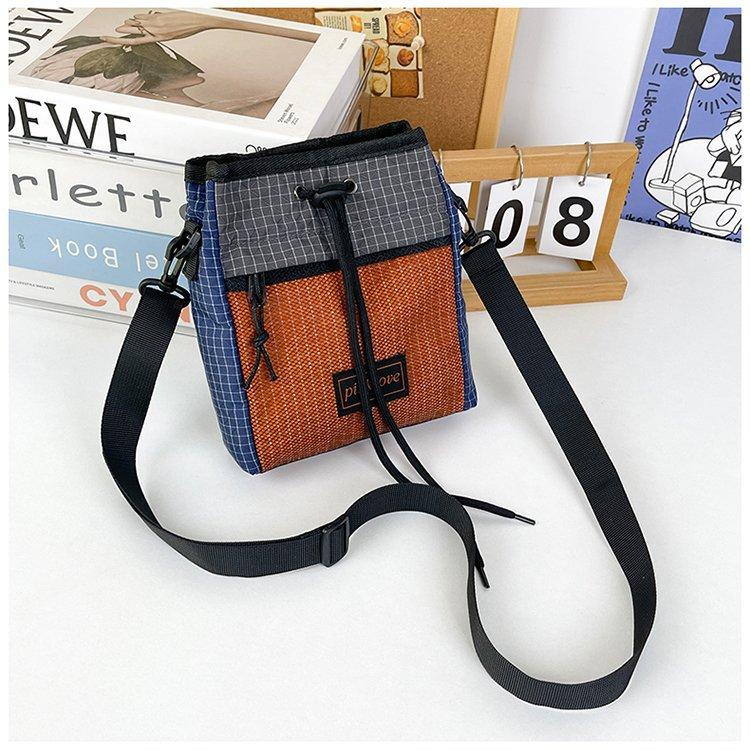 Nylon Bag Color Matching Drawstring Bag 2025 New Neutral Locomotive Bag Outdoor Sports Bag Shoulder Messenger Bag Bag