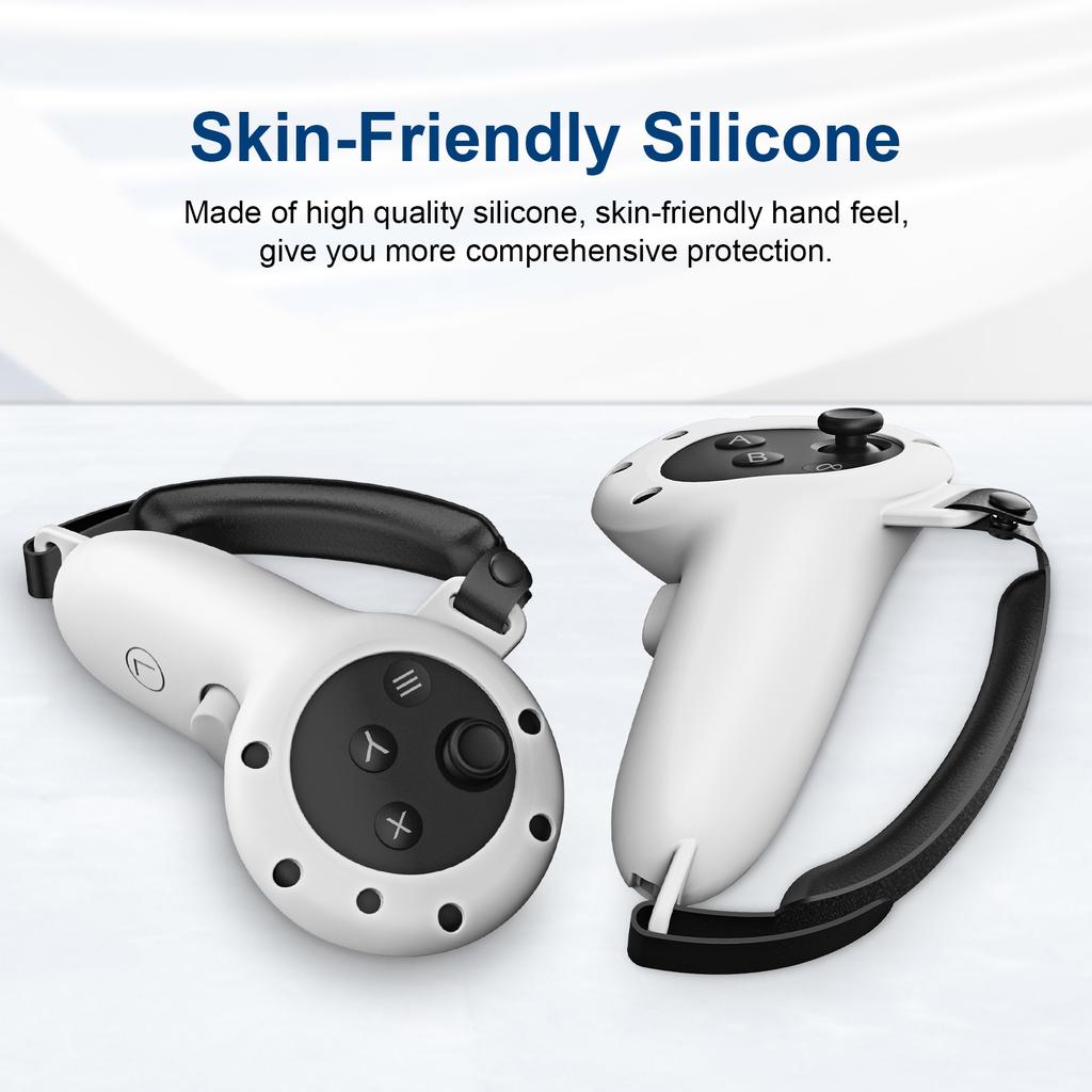 Coperture in Silicone per Controller + Impugnature per Meta Quest 3S, 3 | Grigio