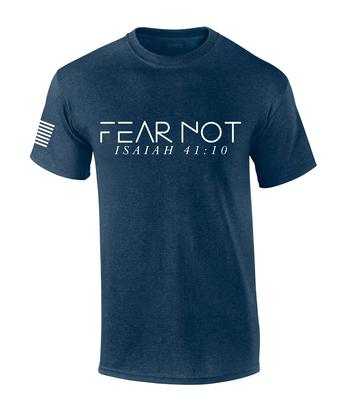 Mens Christian Shirt Fear Not Isaiah 41:10 Short Sleeve T-Shirt Graphic Tee