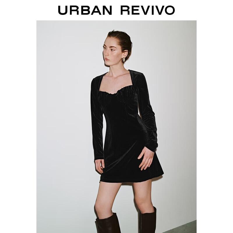 UR Women s Velvet Pleated Mini Dress S
