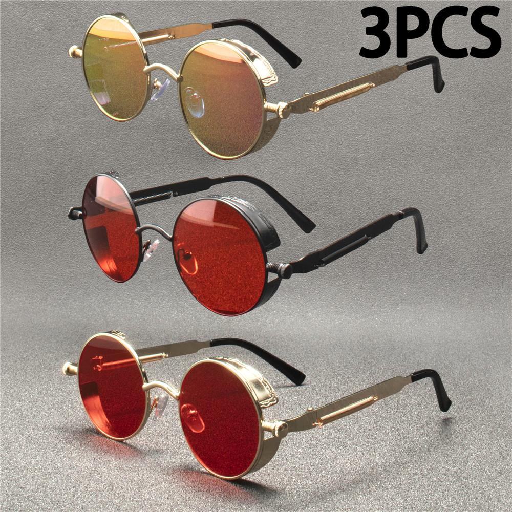 3PCS  Fashion Square Sunglasses Women Luxury Brand Big Purple Sun Glasses Female Mirror Shades Ladies  Feminino